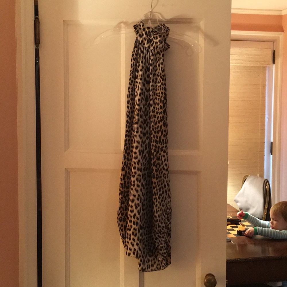 Alice and Olivia leopard print backless dress